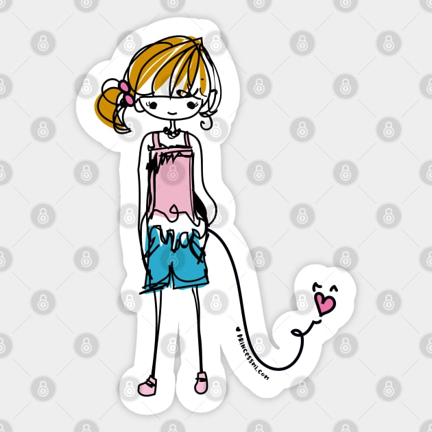 doodle girl illustration Sticker by princessmi-com